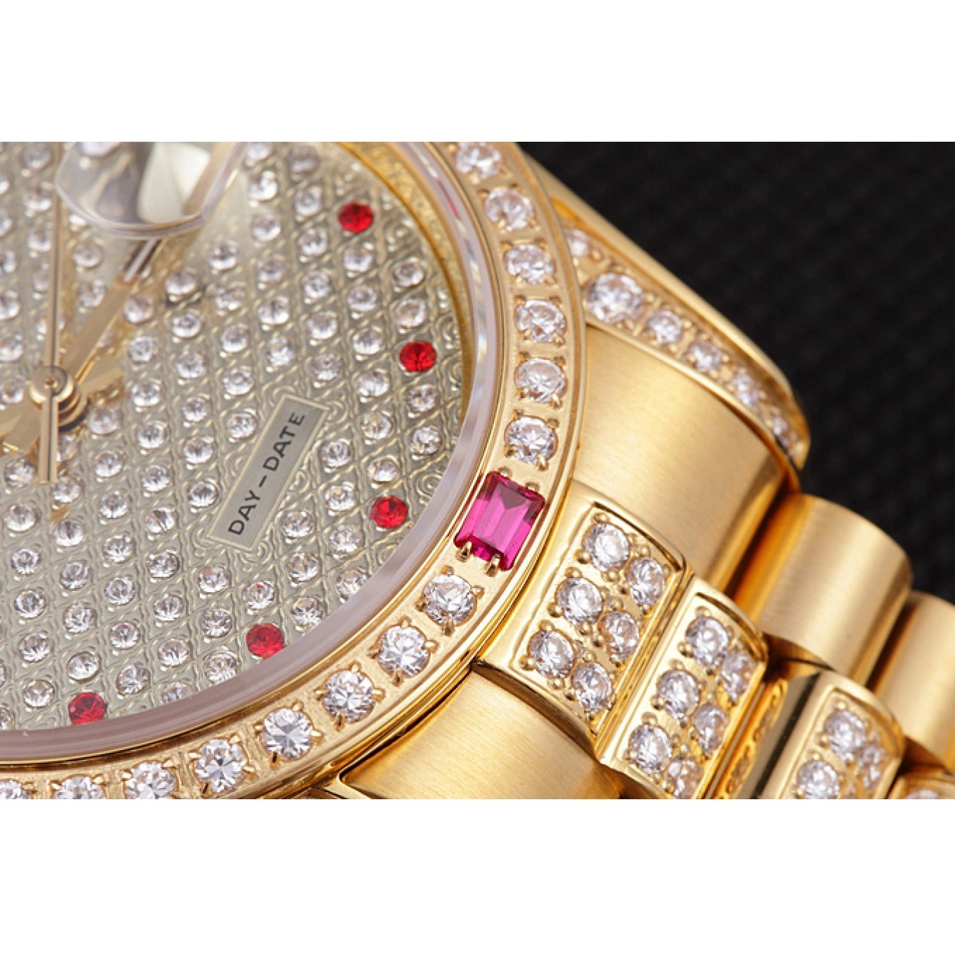 AAA replica watch Yellow Gold-srl184 Diamonds 621614 Swiss Rolex Day-Date 0604